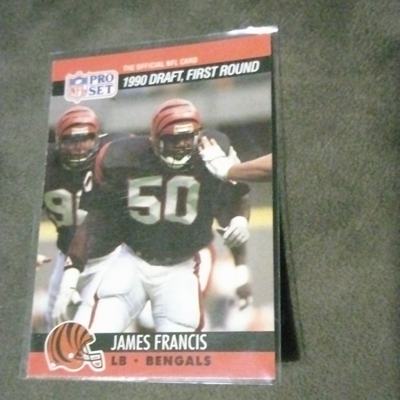 James Francis NFL pro set 1990 draft pick rookie Cincinnati Bengals card - Picture 3 of 3